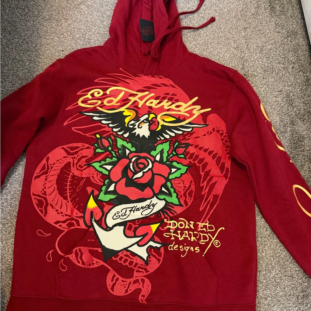 Ed hardy pullover hoodie size L